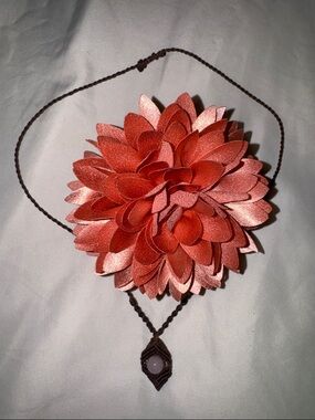 Handmade Coral Flower Pendant Necklace - Women Jewelry